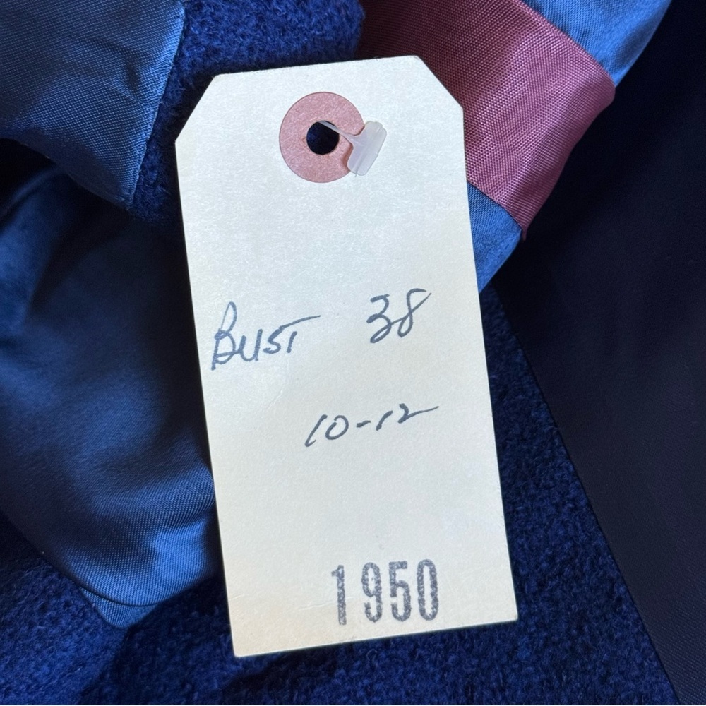 Vintage Blue Wool Coat 1960s Mod Swing Women’s Medium 38” Bust Weatherbee Jacket - Picture 4 of 16